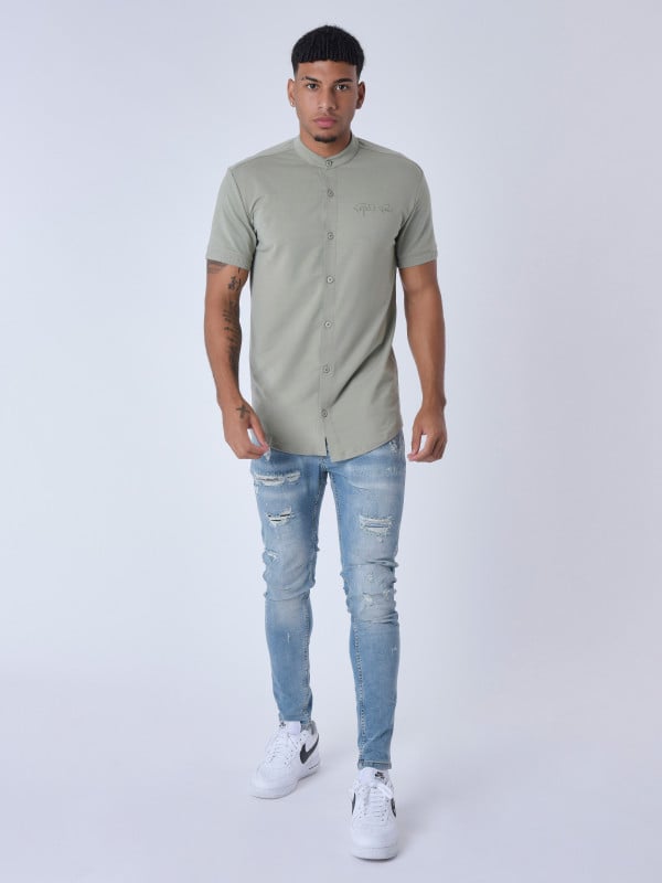 Project X Paris Chemise Manches Courtes Col Mao