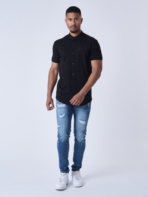 Project X Paris Chemise Manches Courtes Col Mao