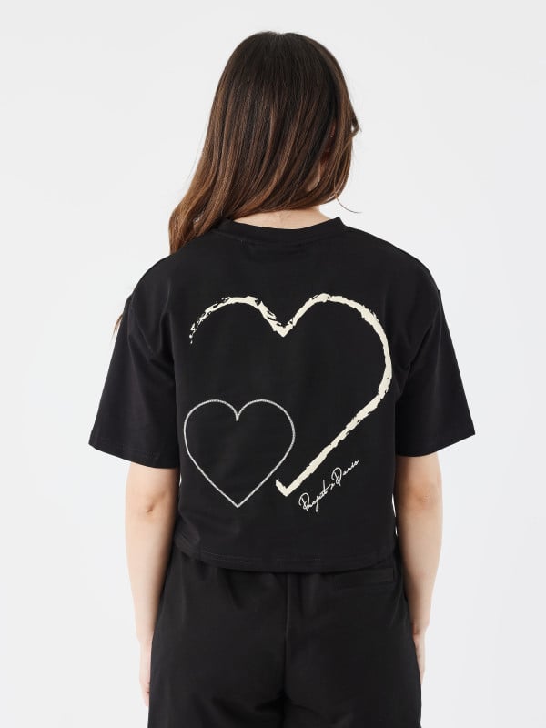 Project X Paris Crop Top Tee Wicker Heart