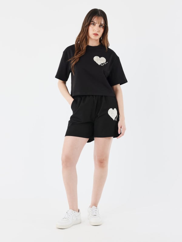 Project X Paris Crop Top Tee Wicker Heart
