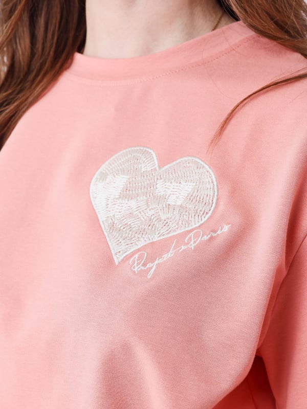 Project X Paris Crop Top Tee Wicker Heart