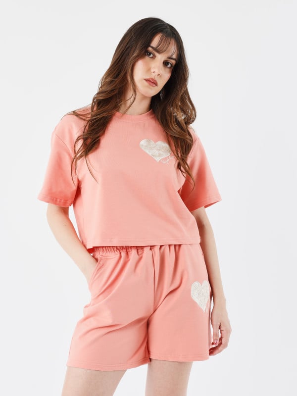 project x paris Crop top tee wicker heart