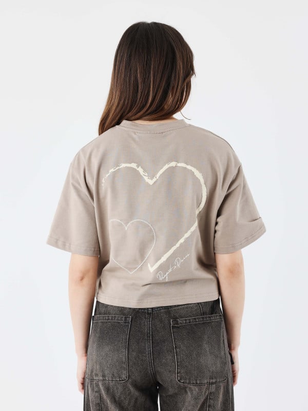 Project X Paris Crop Top Tee Wicker Heart