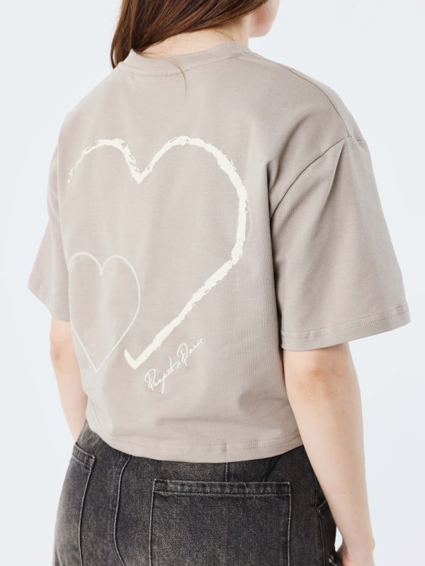 Project X Paris Crop Top Tee Wicker Heart