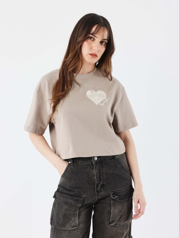 project x paris Crop top tee wicker heart