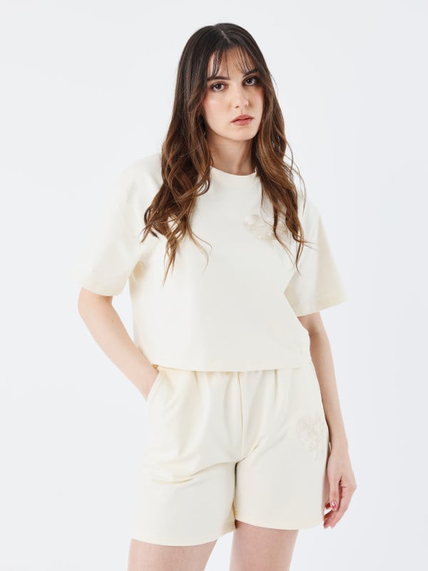 project x paris Crop top tee wicker heart