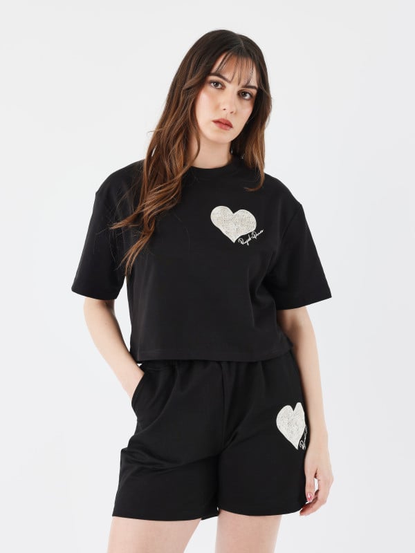 project x paris Crop top tee wicker heart