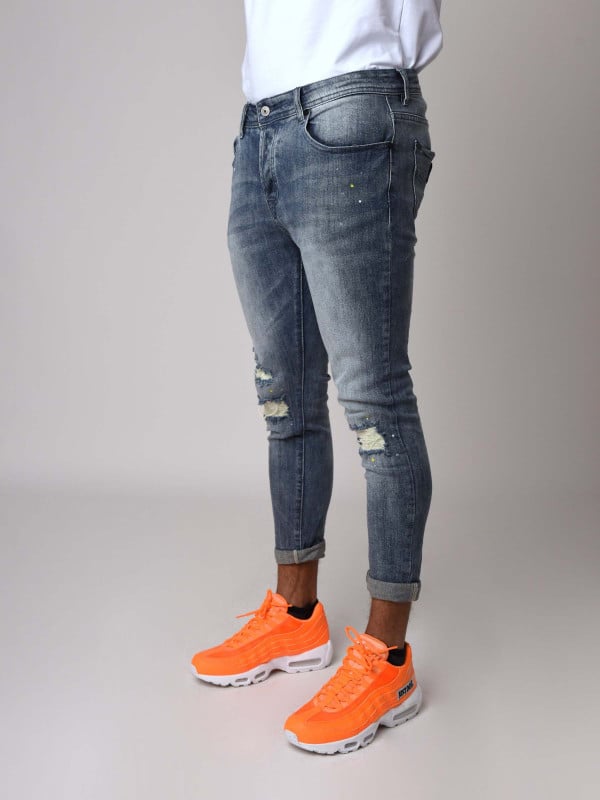 Project X Paris Jean Bleu Délavé Coupe Skinny