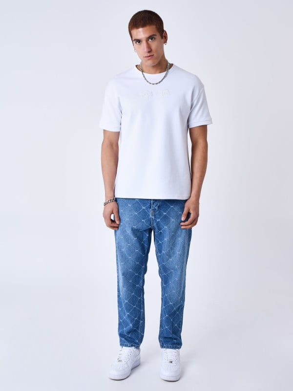 project x paris Jean coupe ample délavage laser