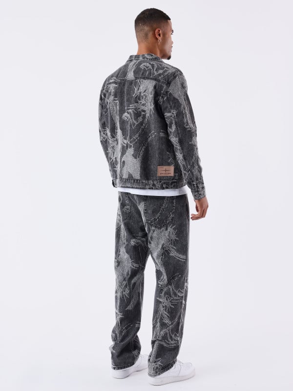 Project X Paris Jean Droit Motif Végétal