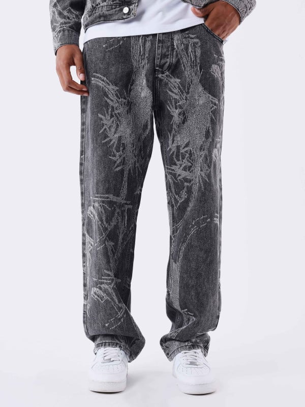 Project X Paris Jean Droit Motif Végétal