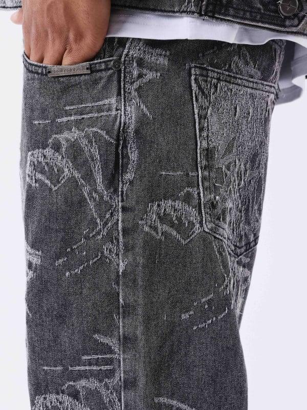 Project X Paris Jean Droit Motif Végétal