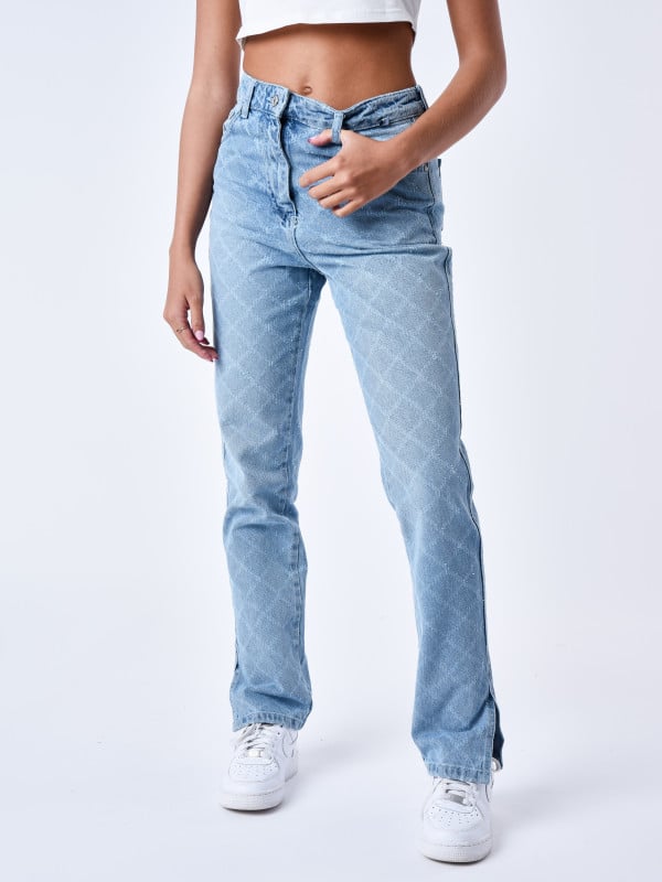 Project X Paris Jean Regular Griffé Grille Carrée