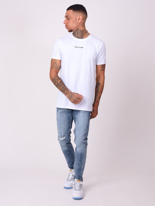 Project X Paris Jean Skinny Bleu Délavé Avec Trou