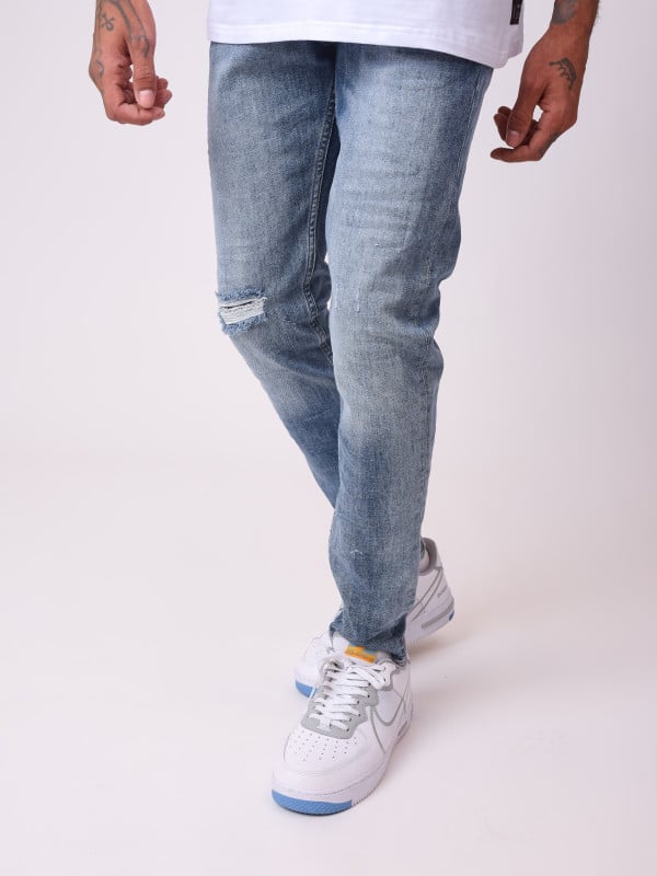 Project X Paris Jean Skinny Bleu Délavé Avec Trou