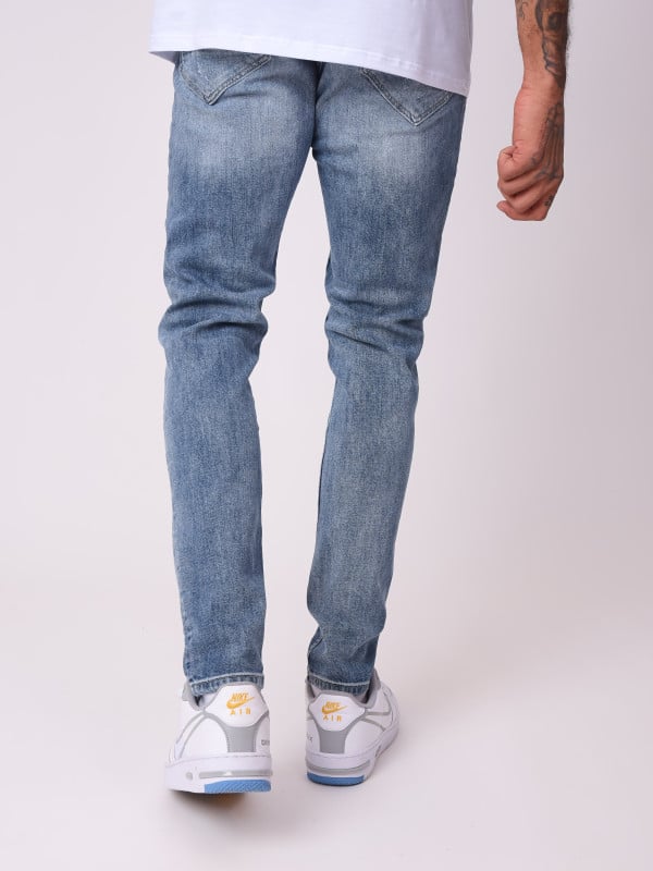 Project X Paris Jean Skinny Bleu Délavé Avec Trou