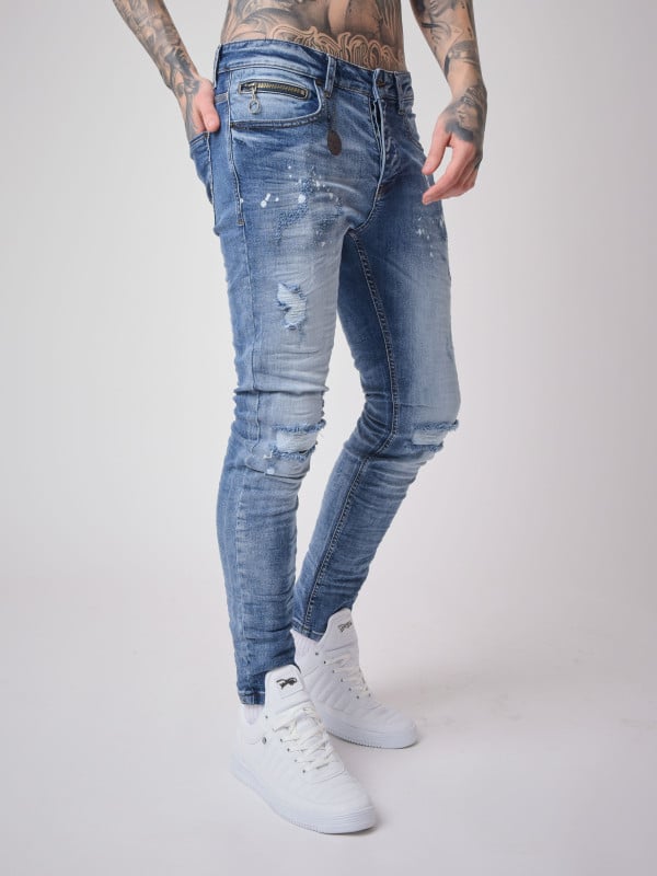 Project X Paris Jean Skinny Effet Usé Et Gratté