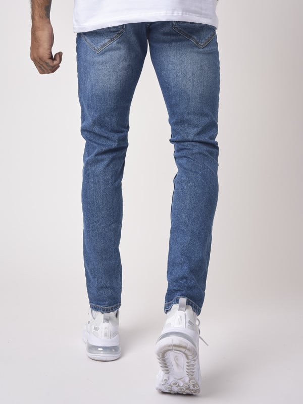 Project X Paris Jean Slim Basic Bleu Avec Trous