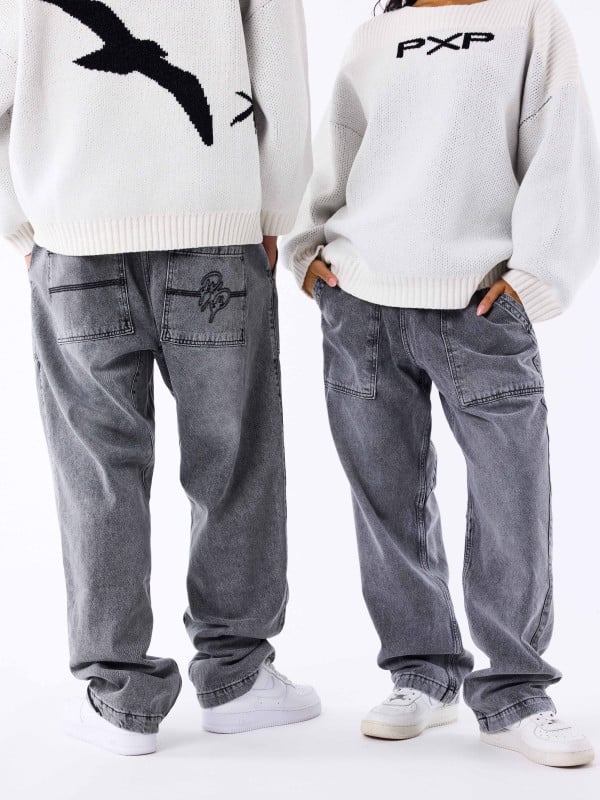 Project X Paris Jeans Ample à Détails Charpentier