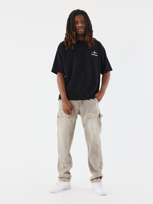 project x paris Jeans ample à détails charpentier