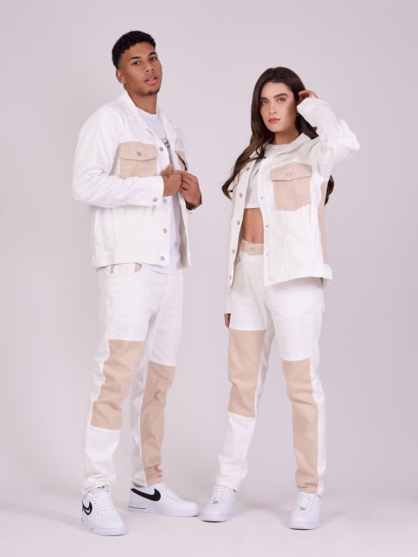 project x paris Pantalon denim bicolore