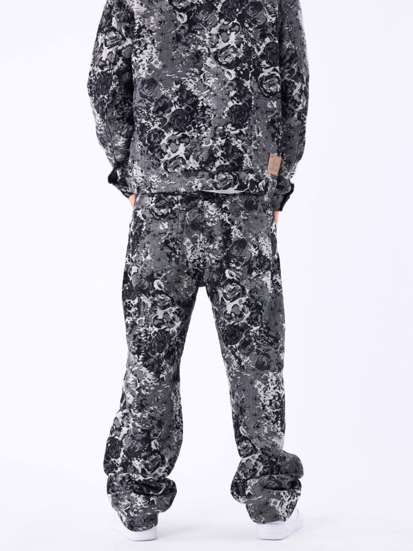 Project X Paris Pantalon En Denim à Motif Abstrait