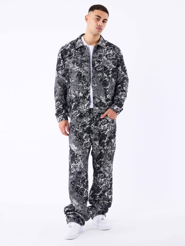 Project X Paris Pantalon En Denim à Motif Abstrait