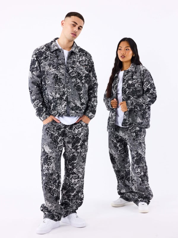 project x paris Pantalon en denim à motif abstrait