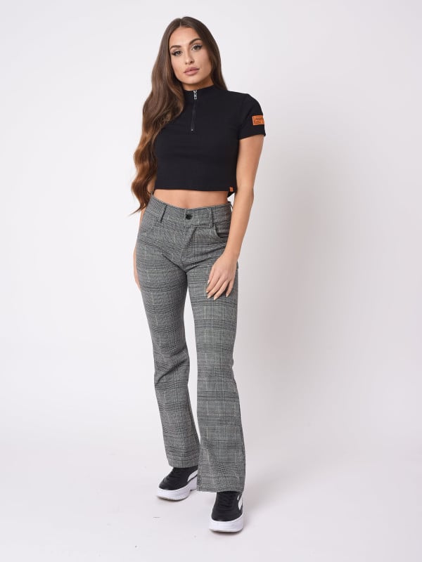 Project X Paris Pantalon évasé Motif Carreaux