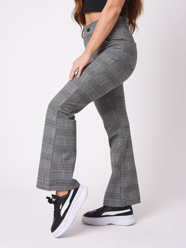 project x paris Pantalon évasé motif carreaux