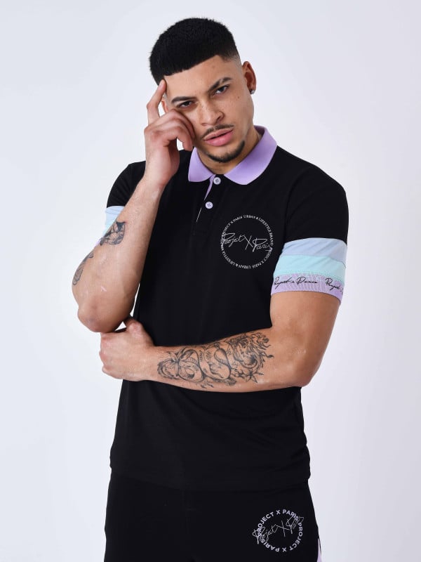 project x paris Polo Bande colorée