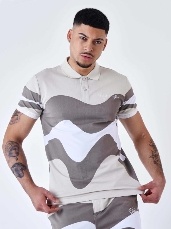 project x paris Polo tricolore effet vague