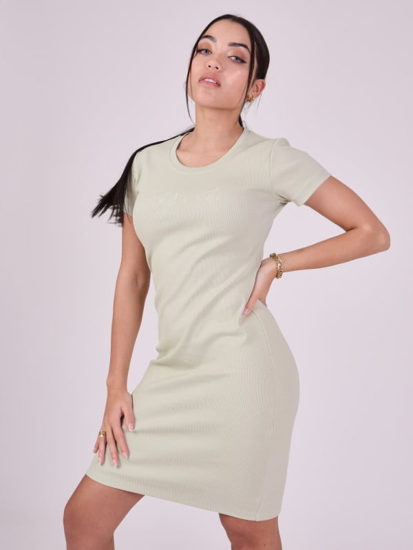 project x paris Robe côtelée manche courte