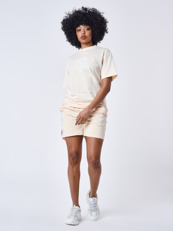 project x paris Short brodé fleuri