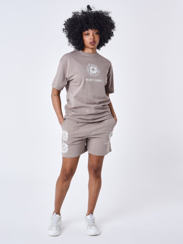 Project X Paris Short Brodé Fleuri