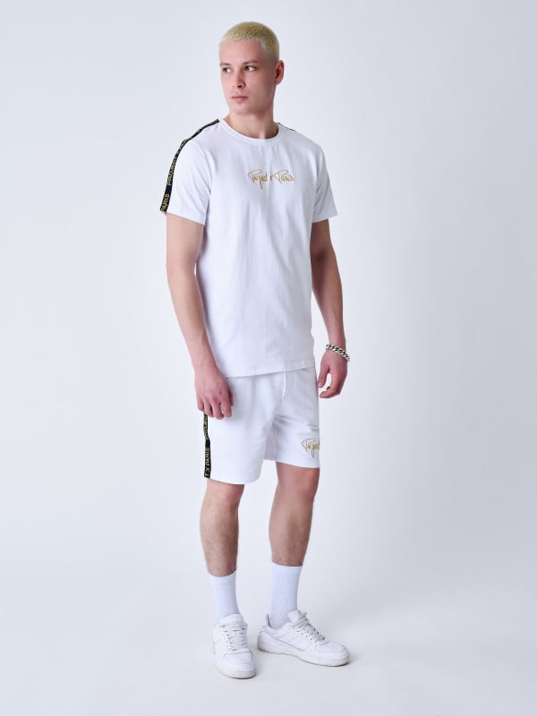 Project X Paris Short Classique Bandes Brodé Coté