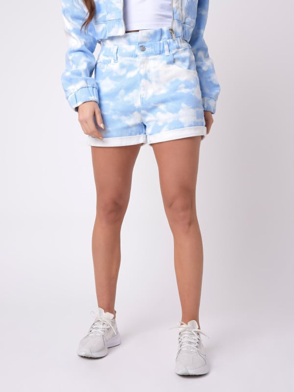 project x paris Short court motif nuages