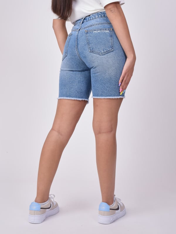 Project X Paris Short En Denim Bord Franc
