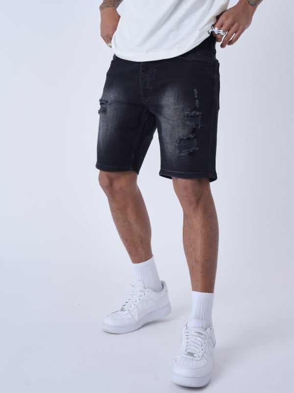 Project X Paris Short En Jean Effet Déchiré