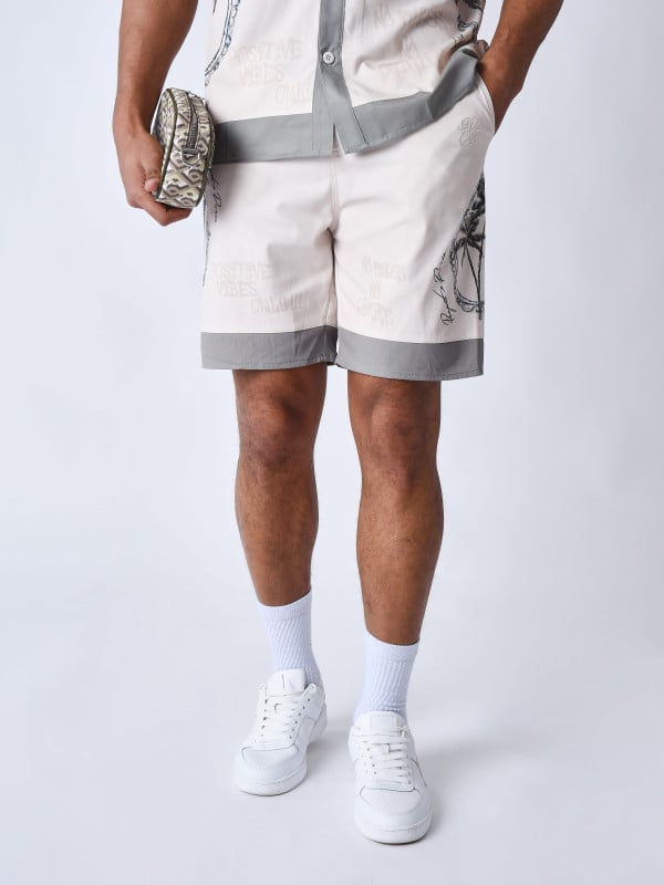 Project X Paris Short Fluide Imprimé Palmier