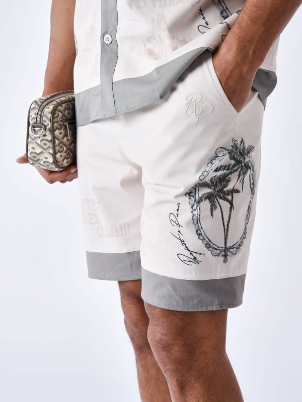 Project X Paris Short Fluide Imprimé Palmier