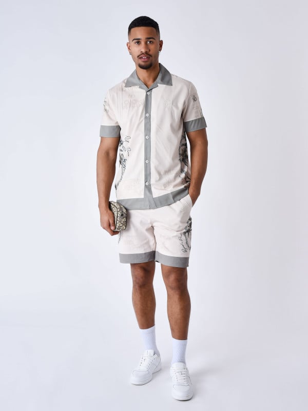 project x paris Short fluide imprimé Palmier