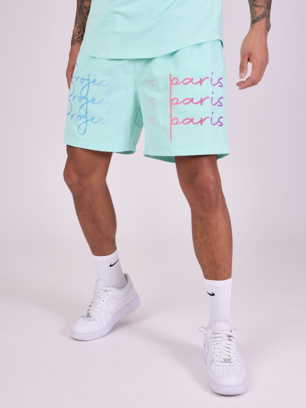 project x paris Short grand logo imprimé dégradé