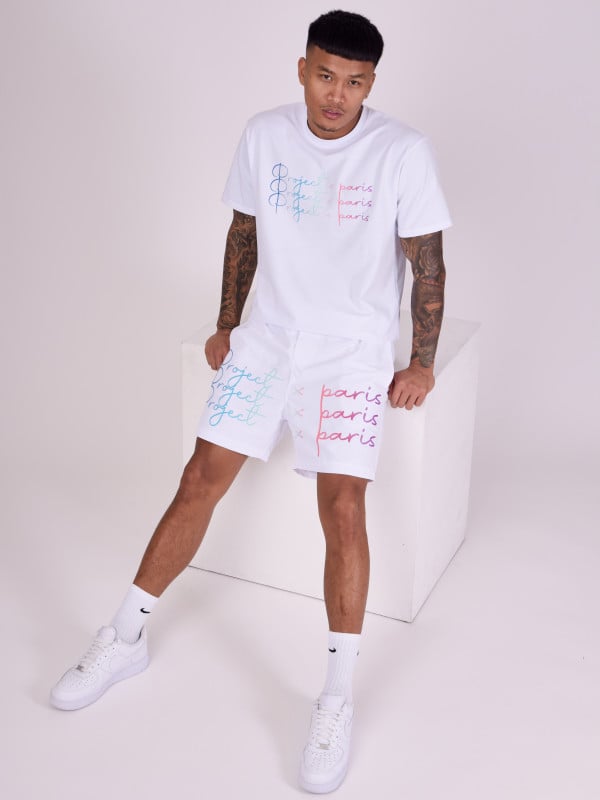 project x paris Short grand logo imprimé dégradé