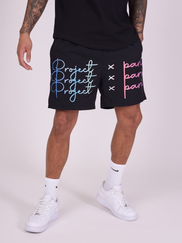 project x paris Short grand logo imprimé dégradé