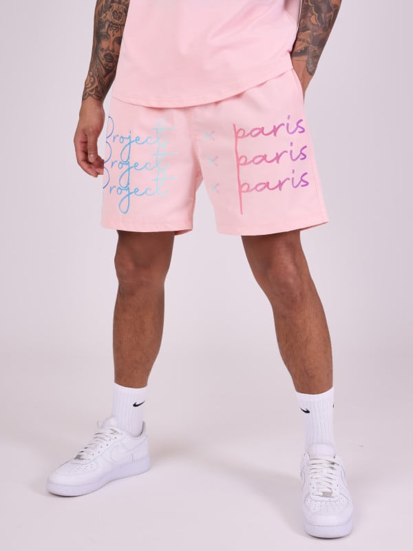 project x paris Short grand logo imprimé dégradé
