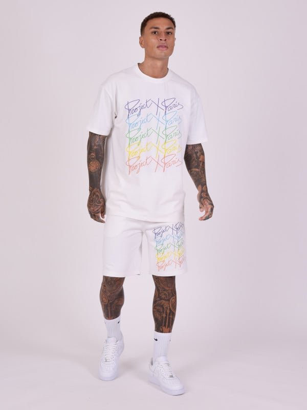 Project X Paris Short Oversize Logos Arc En Ciel