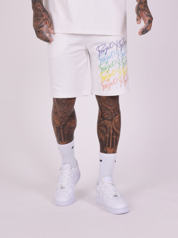 Project X Paris Short Oversize Logos Arc En Ciel