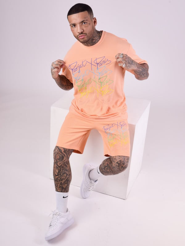 project x paris Short oversize logos arc en ciel