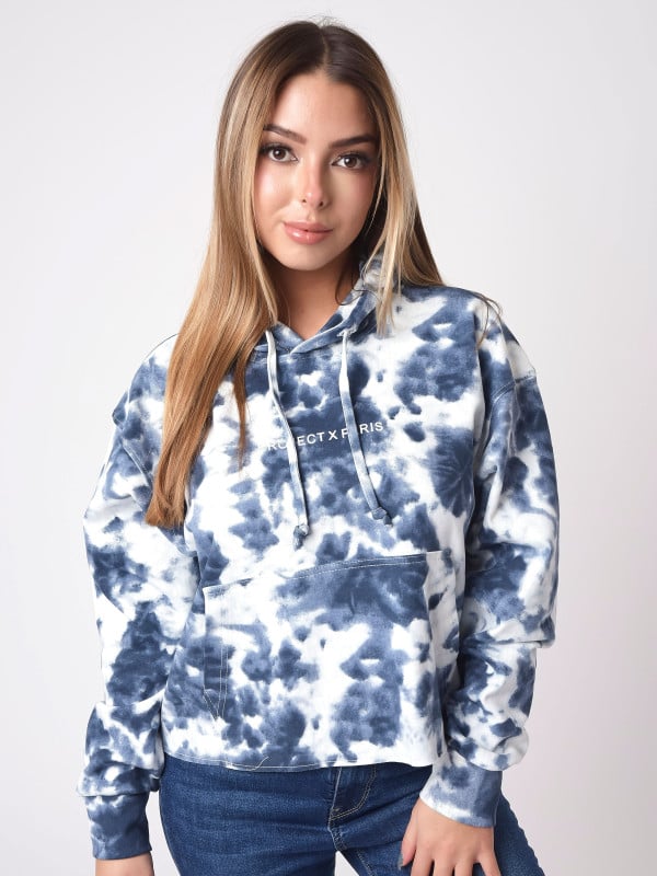 Project X Paris Sweat à Capuche Crop Tie & Dye